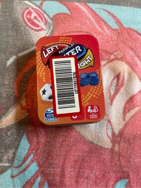 Left Right Pass Play Game - Red Travel Tin